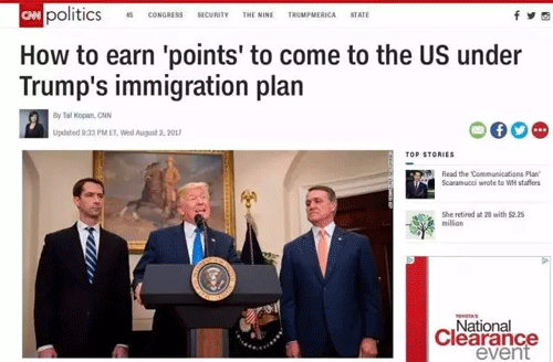 川普力挺移改，積滿30分才能申綠卡！快來算算你能得